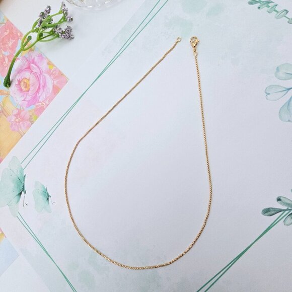 Classic Box Chain Rose Gold Necklace, 18 Inch, Gold Plated Brass, XPNL0111 - Picture 11 of 12